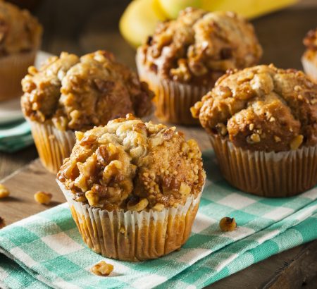 Banana-walnut & raisin muffin