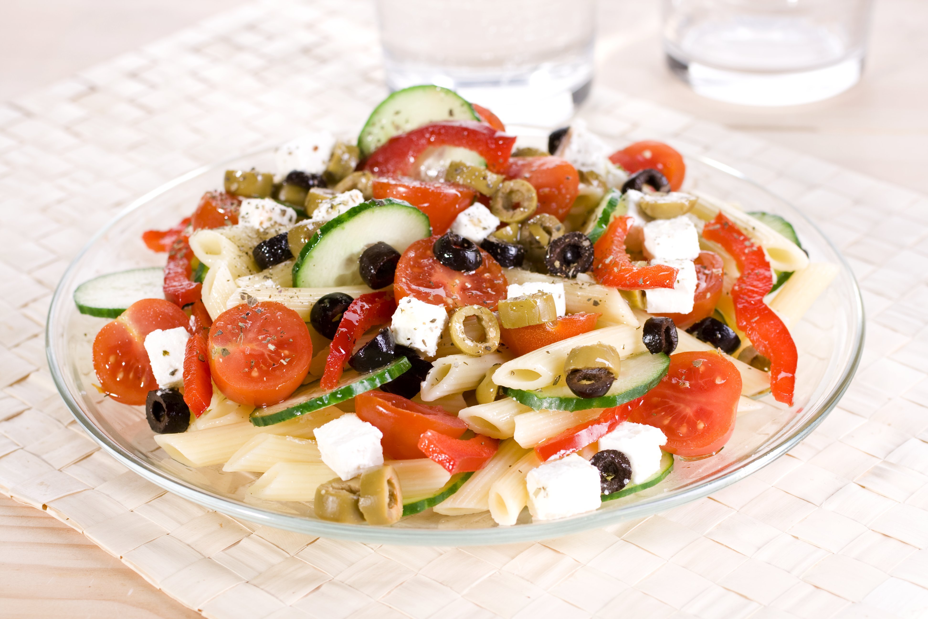 Feta cheese pasta salad