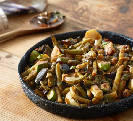 Μπριάμ με λαχανικά και Φέτα Χωριό (Μπουτρίδα)