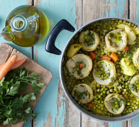 Artichokes with peas