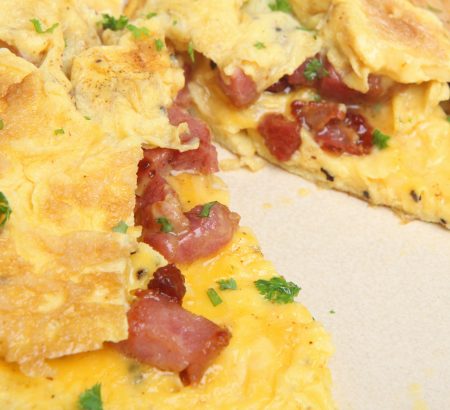Bacon and graviera cheese Omelet for the office (ideal for sandwich)