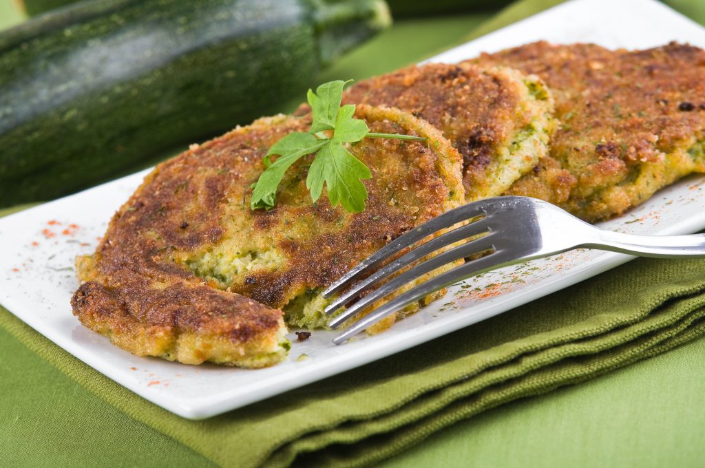 Fried zucchini with eggs