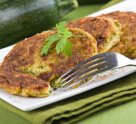 Fried zucchini with eggs