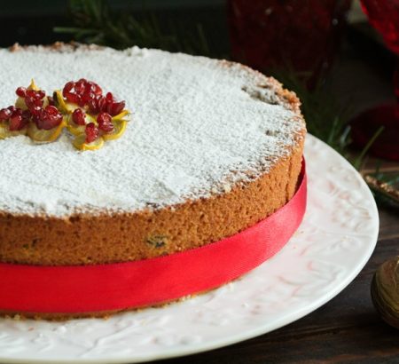 New Year’s Cake (Vasilopita) with Sweet Wine