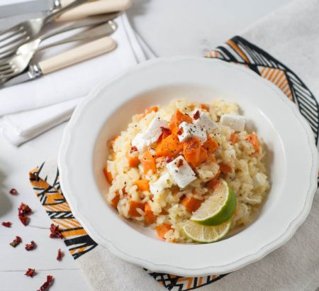 Ριζότο με Βούτυρο Κερκύρας, Γλυκοπατάτα και Κατσικίσιο Τυρί