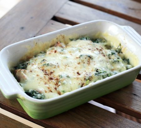 Σουφλέ κοτόπουλο με σπανάκι