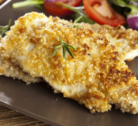 Breaded chicken with herbs and cheese