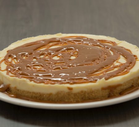 Cheesecake στιγμής με σως καραμέλας