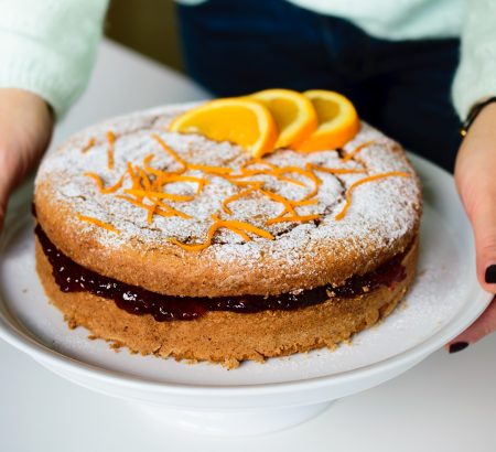 Κέικ με καρύδια και πορτοκάλι, χωρίς γλουτένη