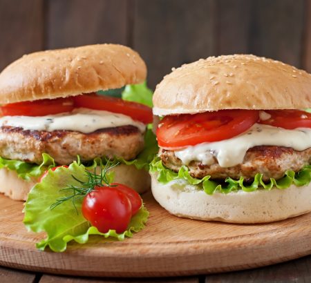 Turkey burger with Horio feta sauce