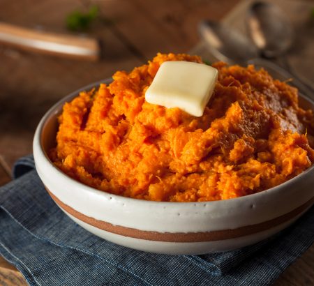 Πουρές γλυκοπατάτας με πράσο και βούτυρο Χωριό