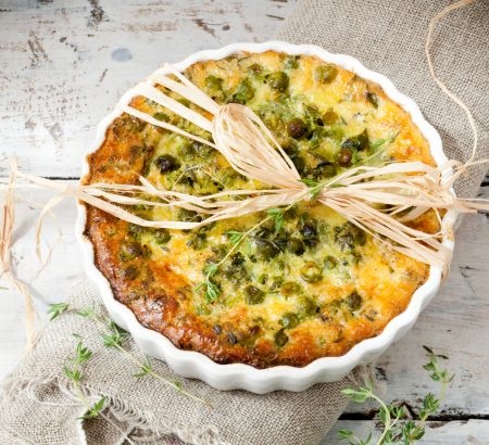 Quiche με αρακά και Χωριό κατσικίσιο τυρί